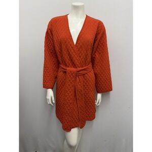 Vintage Josie By Natori Quilted Jacket Coat Red Needs TLC Size L